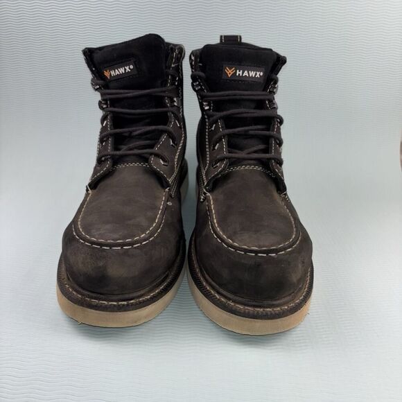 Hawx Grade Work Comp Toe Work Boots Men’s Size 12D Black Leather - Picture 4 of 11